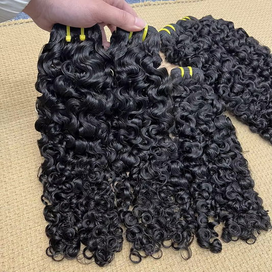 12A Raw Burmese Curly Bundles – Double Weft, One Donor, 100% Virgin Cuticle-Aligned Vietnamese Human Hair | Baddie Beauty Boutique
