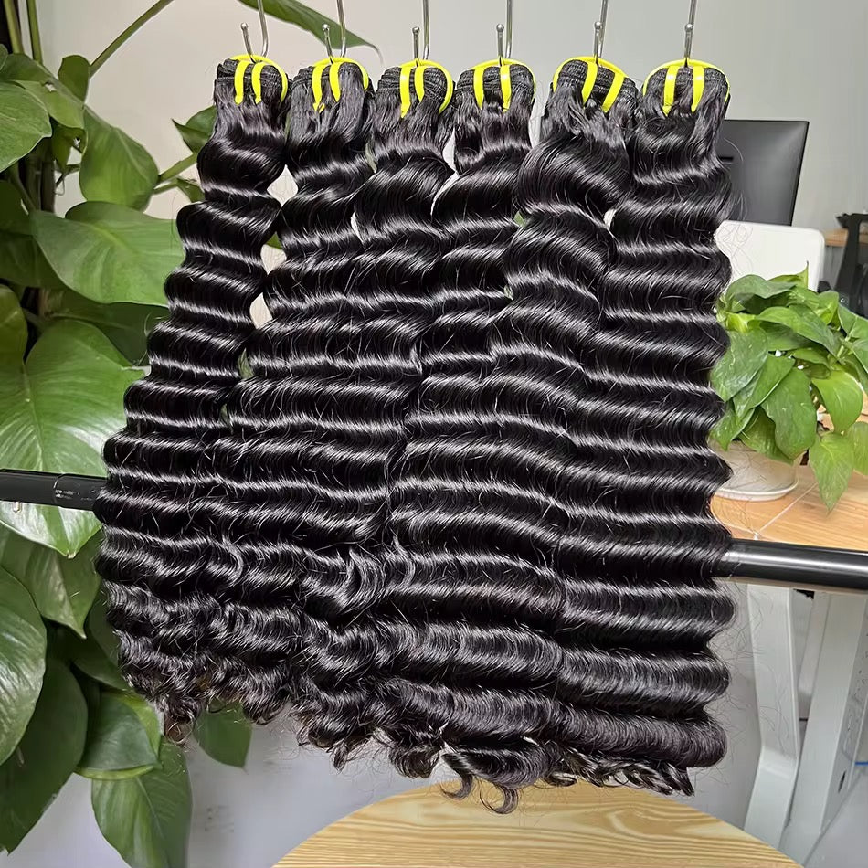 12A Virgin Deep Wave Bundles – Double Drawn, 100% Cuticle-Aligned Peruvian & Brazilian Human Hair | Baddie Beauty Boutique