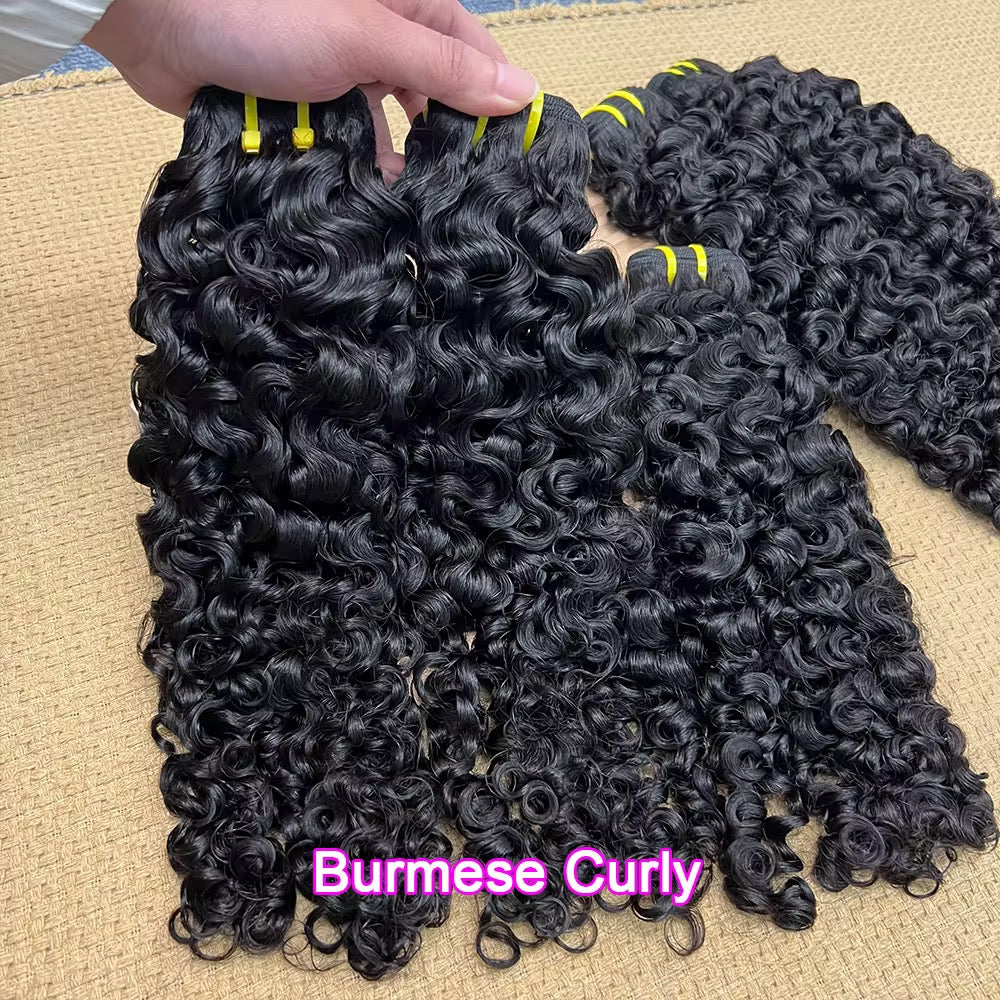 12A Raw Burmese Curly Bundles – Double Weft, One Donor, 100% Virgin Cuticle-Aligned Vietnamese Human Hair | Baddie Beauty Boutique