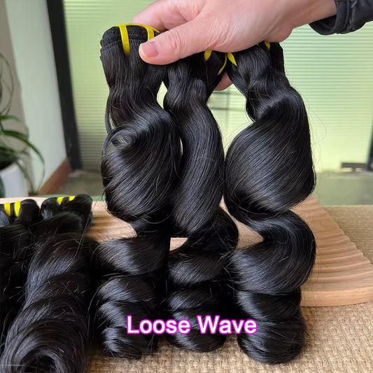 12A Loose Wave Bundles – 100% Raw Vietnamese Virgin Human Hair Weave Extensions, Natural Loose Wave | Baddie Beauty Boutique