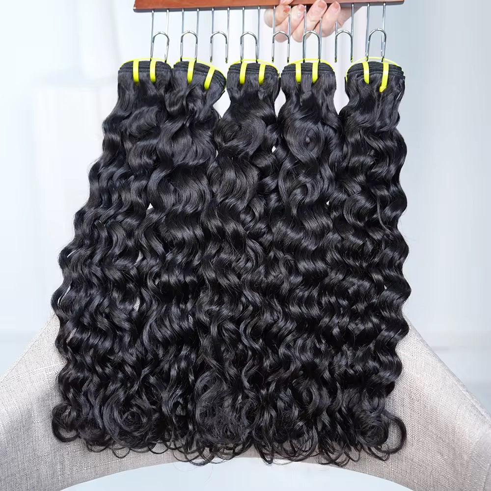 12A Water Wave Bundles – Double Drawn, 100% Raw Vietnamese Virgin Human Hair, Cuticle-Aligned | Baddie Beauty Boutique