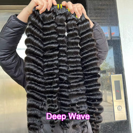 12A Virgin Deep Wave Bundles – Double Drawn, 100% Cuticle-Aligned Peruvian & Brazilian Human Hair | Baddie Beauty Boutique