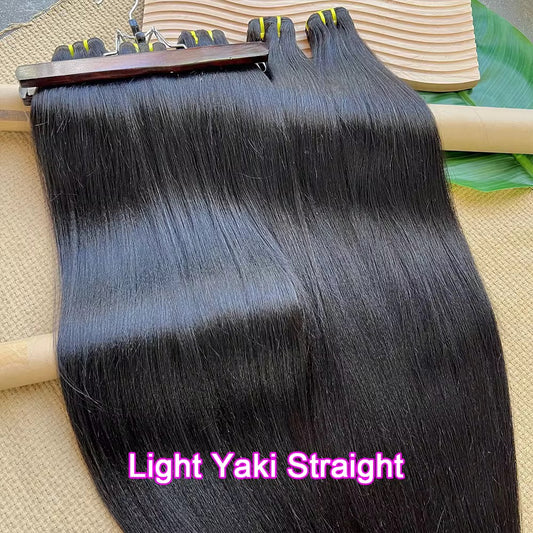 12A Light Yaki Straight Virgin Hair Bundles Baddie Beauty Boutique